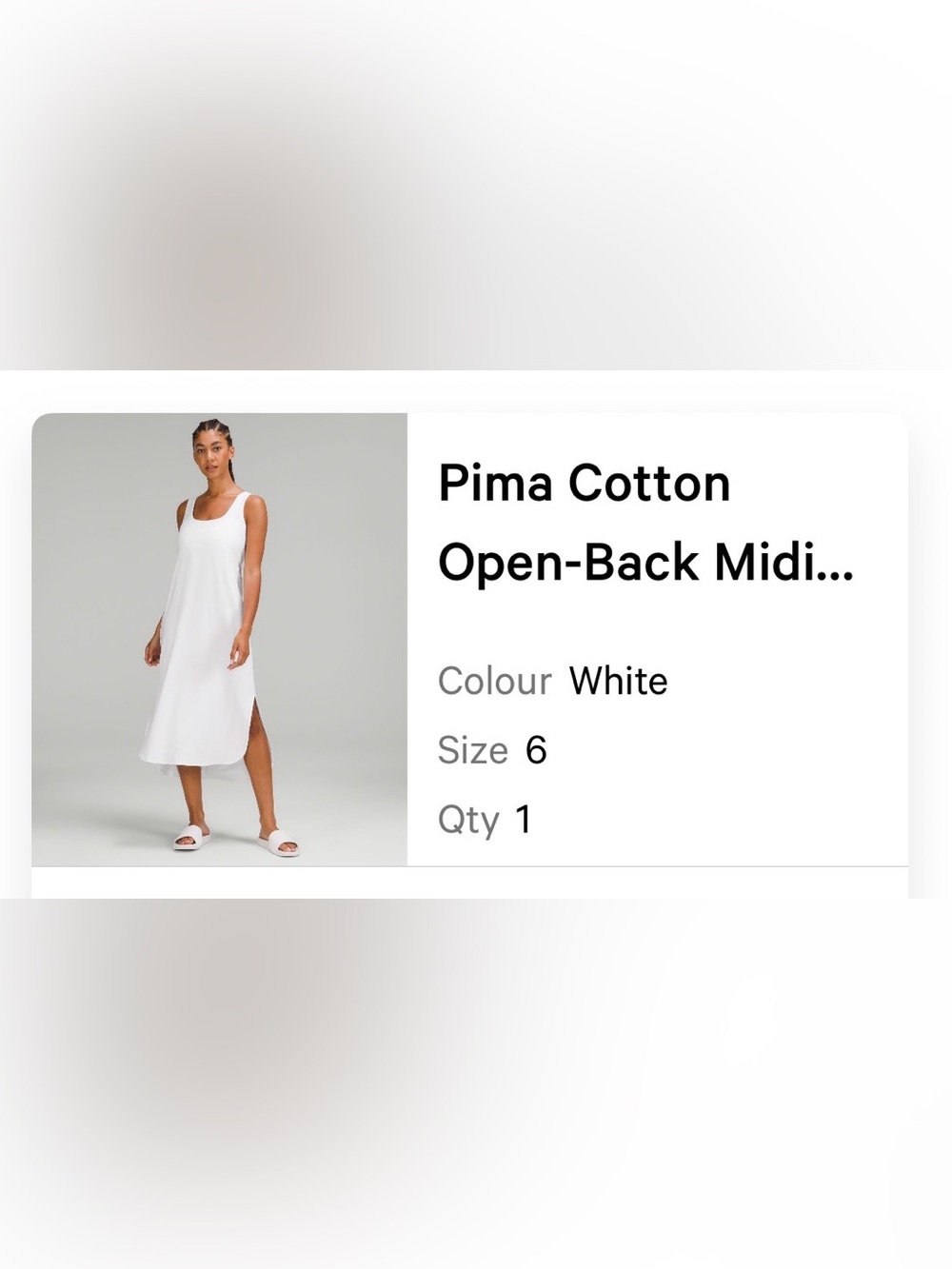 lululemon athletica White Pima Cotton Open-Back Midi Dress